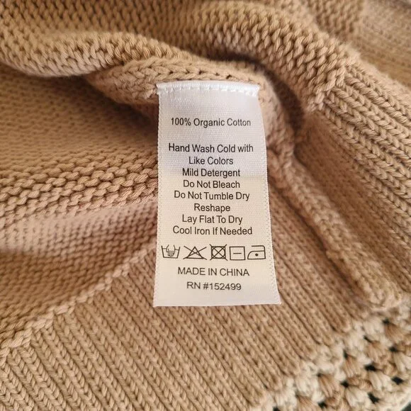 NWT Amour Vert Texture Cotton Cardigan Biscotti size M - Picture 5 of 11